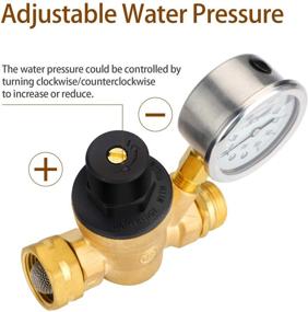 img 1 attached to 🚰 Eapele Water Pressure Regulator Valve with Gauge and Inlet Screened Filter: The Ultimate RV Brass Adjustable Water Pressure Reducer for Camper Trailers