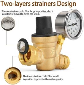 img 2 attached to 🚰 Eapele Water Pressure Regulator Valve with Gauge and Inlet Screened Filter: The Ultimate RV Brass Adjustable Water Pressure Reducer for Camper Trailers