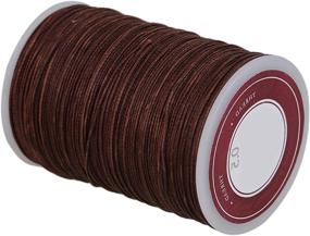 img 2 attached to 🧵 Polyester Leather Sewing Thread Cord - 120m Brown Round Waxed Cord, 0.5mm Diameter for DIY Handicrafts.