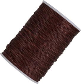 img 3 attached to 🧵 Polyester Leather Sewing Thread Cord - 120m Brown Round Waxed Cord, 0.5mm Diameter for DIY Handicrafts.