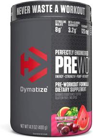 img 4 attached to Dymatize PreW.O.: Elevate Energy, Strength & 💪 Endurance with Pre-Workout Caffeine Powder – Cherry Watermelon, 400g