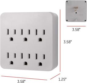 img 1 attached to 🔌 Улучшенная защита с GE Pro 6-Outlet Extender Surge Protector & Charging Station: автоматическое отключение, 1020 Джоулей, сертифицировано UL - серый