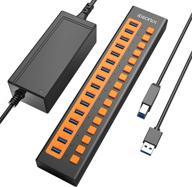 🔌 idsonix usb 3.0 hub, 16-port powered usb hub with fast charge bc1.2 (5v2.4a), 5gbps high speed transfer, individual switches, aluminum alloy usb splitter for laptop, pc, hdd, ssd and more logo