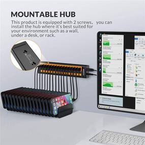 img 1 attached to 🔌 iDsonix USB 3.0 Hub, 16-Port Powered USB Hub with Fast Charge BC1.2 (5V2.4A), 5Gbps High Speed Transfer, Individual Switches, Aluminum Alloy USB Splitter for Laptop, PC, HDD, SSD and More