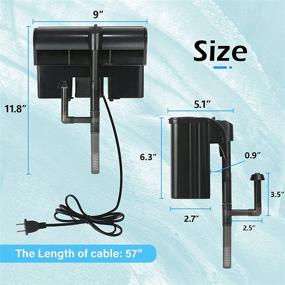 img 2 attached to 🐠 TARARIUM Aquarium Power Filter: Silent Hang on Back Fish Tank Filter for 20-55 Gallon Saltwater & Freshwater Tanks - 158GPH Multi-Filtration System with Surface Skimmer