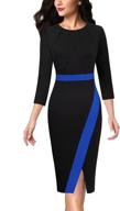 👗 vfshow women's pleated crew neck peplum work office business bodycon pencil dress logo