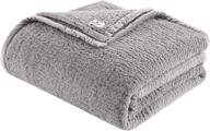 woolrich burlington berber blanket - super soft, cozy & lightweight bedspread bedding set with luxurious velvet binding - modern trendy all season twin|66x90 - grey logo