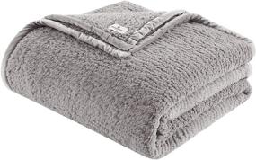 img 3 attached to Woolrich Burlington Berber Blanket - Super Soft, Cozy & Lightweight Bedspread Bedding Set with Luxurious Velvet Binding - Modern Trendy All Season Twin|66x90 - Grey
