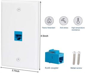 img 1 attached to Улучшите подключение с накладной розеткой Cat6 Ethernet 2-портовой пары для высокоскоростного интернета в гостиной, спальне, офисе.