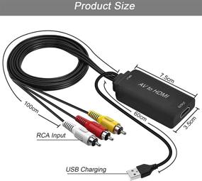 img 3 attached to 💻 AMANKA RCA в HDMI видео аудио конвертер адаптер 1080P - CVBS AV в HDMI с USB кабелем зарядки для ПК ноутбук Xbox PS4 PS3 ТВ STB VHS VCR камеры DVD