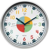 🕑 owlconic telling time teaching clock - kids room, playroom analog silent wall clock. visual learning clock time resource. an excellent educational tool for homeschool, classroom, teachers, and parents to aid learning. logo