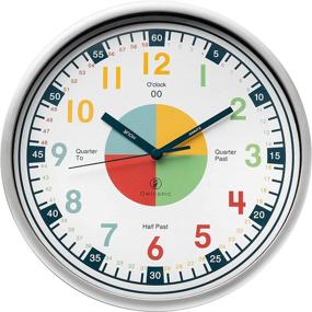img 4 attached to 🕑 Owlconic Telling Time Teaching Clock - Kids Room, Playroom Analog Silent Wall Clock. Visual Learning Clock Time Resource. An Excellent Educational Tool for Homeschool, Classroom, Teachers, and Parents to Aid Learning.