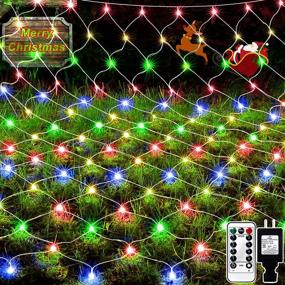 img 4 attached to 🎄 Hezbjiti Outdoor Christmas Net Lights Decorations - 200 LED 9.8ft x 6.6ft Tree Wrap String Lights with 8 Modes Remote Control - Fairy Twinkle String Lights for Lawn Bush Party Yard Garden Decor (Multicolor)