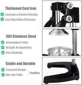 img 2 attached to 🍋 Sibosen Professional Citrus Juicer: Manual Press, Metal Lemon Squeezer for Heavy-Duty Orange and Lime Juicing