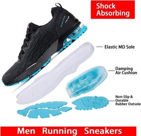 img 3 attached to PUWAN Reflective Running Training Athletic Men's Shoes and Athletic