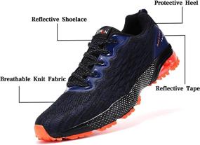 img 2 attached to PUWAN Reflective Running Training Athletic Men's Shoes and Athletic