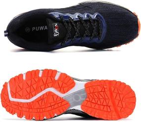 img 1 attached to PUWAN Reflective Running Training Athletic Men's Shoes and Athletic