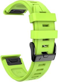 img 3 attached to 🌿 ANCOOL 20mm Width Easy Fit Soft Silicone Watch Bands Replacement for Fenix 6S/Fenix 6S Pro/Fenix 5S Smartwatches - Green