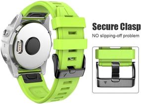 img 2 attached to 🌿 ANCOOL 20mm Width Easy Fit Soft Silicone Watch Bands Replacement for Fenix 6S/Fenix 6S Pro/Fenix 5S Smartwatches - Green