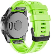 🌿 ancool 20mm width easy fit soft silicone watch bands replacement for fenix 6s/fenix 6s pro/fenix 5s smartwatches - green logo