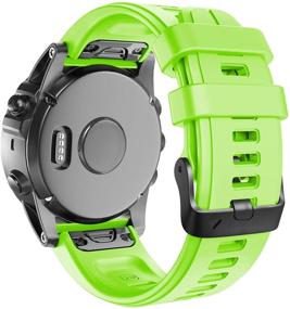 img 4 attached to 🌿 ANCOOL 20mm Width Easy Fit Soft Silicone Watch Bands Replacement for Fenix 6S/Fenix 6S Pro/Fenix 5S Smartwatches - Green