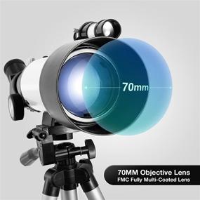 img 3 attached to 🔭 FREE SOLDIER 70mm Aperture Telescope - Professional Astronomy Scope for Kids and Adults with 400mm Focal Length, Smartphone Adapter, Carry Bag, Adjustable Tripod - White