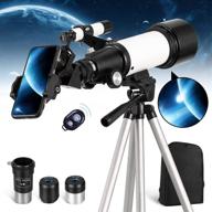 🔭 free soldier 70mm aperture telescope - professional astronomy scope for kids and adults with 400mm focal length, smartphone adapter, carry bag, adjustable tripod - white logo