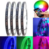 nbwdy 4pcs 15.5 inch dancing/chasing color led wheel ring lighting kits: rgb dream color 288leds, app controller, for jeep car truck suv jeep pickup logo
