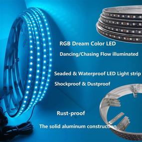 img 2 attached to NBWDY 4Pcs 15.5 inch Dancing/Chasing Color LED Wheel Ring Lighting Kits: RGB Dream Color 288LEDs, APP Controller, for Jeep Car Truck SUV Jeep Pickup