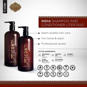 img 1 attached to 💇 I.C.O.N. India Shampoo and Conditioner Combo, Premium Hair Care, 1L Each - for Salon-Quality Results