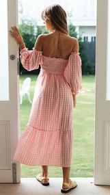 img 1 attached to 👗SAUKOLE Женское платье-коктейль off shoulder с оборками для лета