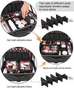 img 3 attached to Relavel Extra Large Makeup Bag - Professional Travel Cosmetic Bag with Adjustable Straps and Dividers