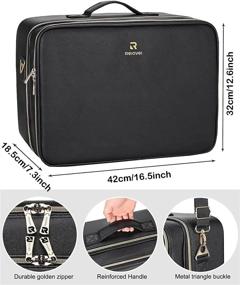 img 1 attached to Relavel Extra Large Makeup Bag - Professional Travel Cosmetic Bag with Adjustable Straps and Dividers