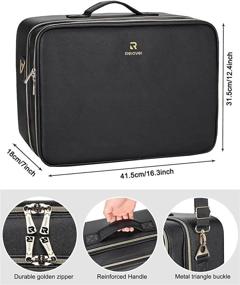 img 2 attached to Relavel Extra Large Makeup Bag - Professional Travel Cosmetic Bag with Adjustable Straps and Dividers