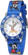 ⌚🐭 disney kids' mickey mouse stainless steel time teacher watch w000232 - blue nylon band logo