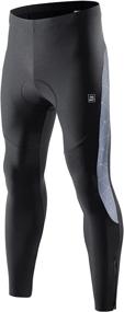 img 4 attached to Santic Men's Windproof Black Winter Cycling Tights with Padded Pants - Reflective Cycle Leggings Bicycle Bike Trouser