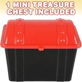 img 3 attached to 🏴 ArtCreativity Pirate Treasure Chest: Black Chest with Red Cover for Toys - Functional & Fun Storage Solution for Imaginative Play, Classroom Prizes Included