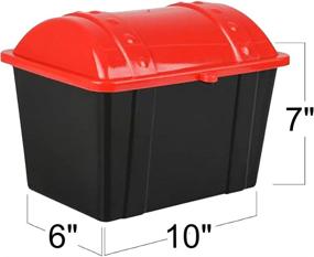 img 2 attached to 🏴 ArtCreativity Pirate Treasure Chest: Black Chest with Red Cover for Toys - Functional & Fun Storage Solution for Imaginative Play, Classroom Prizes Included