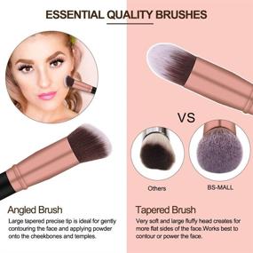 img 3 attached to 🌟 Premium Synthetic Eye Makeup Brushes Kit - BS-MALL 18pcs for Blending Eyeshadow, Concealer, Eyeliner, Eyebrow (Rose Gold)