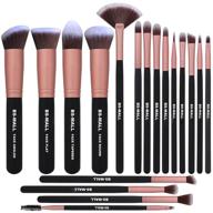 🌟 premium synthetic eye makeup brushes kit - bs-mall 18pcs for blending eyeshadow, concealer, eyeliner, eyebrow (rose gold) logo