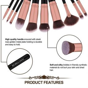 img 2 attached to 🌟 Premium Synthetic Eye Makeup Brushes Kit - BS-MALL 18pcs for Blending Eyeshadow, Concealer, Eyeliner, Eyebrow (Rose Gold)