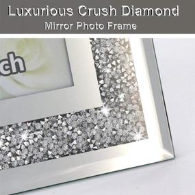 img 3 attached to 💎 Sparkling Crystal Silver Glass Crush Diamond Mirror Photo Frame - Set of 2 | Picture Size 5x7 inch | Tabletop & Wall Mount Frames