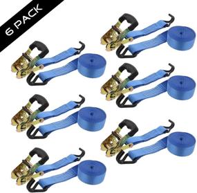 img 4 attached to ABN 1.5in x 15ft Ratchet Anchor Cargo Tie Down Straps - 2-Ton Capacity J-Hook Ratcheting Kit 6-Pack: Heavy Duty and Effective