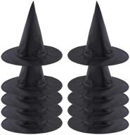 🎩 qbsm 10-pack black witch hats for women and kids - halloween costume party decoration accessories and wizard hat logo