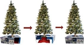 img 2 attached to 🎄 Новая коробка для елки в рождественском стиле - Оригинальный чехол для подставки в синем и серебряном дизайне (Большой размер 20 дюймов)