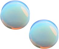 pair of opalite concave double flared saddle plugs by pierced owl logo