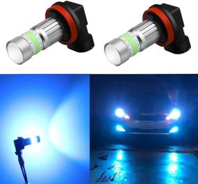 img 4 attached to 🚙 Alla Lighting Ice Blue LED Fog Lights Bulbs - H8 H16 H11, 8000K, 2800 Lumens, Xtreme Super Bright, COB-72 SMD, 12V DRL Replacement for Cars, Trucks