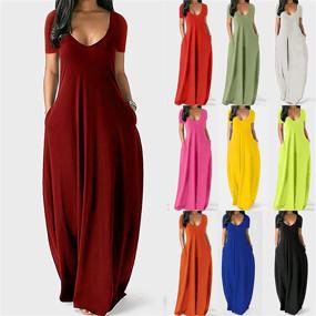 img 1 attached to Manheat Casual Dresses V Neck Pockets Women's Clothing for Dresses