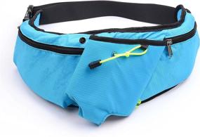 img 4 attached to 👜 U-TIMES Fanny Bag - Running Belt Pouch & Waist Pack for Women/Men | With Water Bottle Holder, Headphone Jack Hole, and Fluorescent Tape