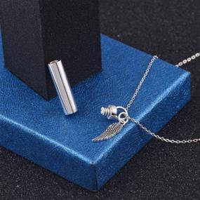 img 2 attached to Sleek 925 Sterling Silver Minimalist Urn Pendant Ash Necklace: Elegant Memorial Cremation Jewelry for Ashes